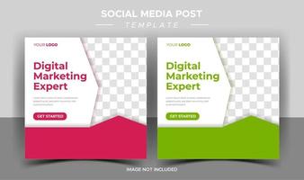 modelo de postagem de mídia social de marketing de negócios digitais vetor