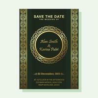 cartão de convite de padrão de ornamento de luxo vetor
