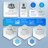Elementos de design de infográficos de negócios de papel vetor