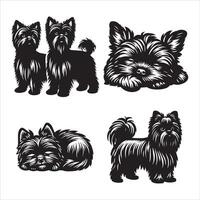 Affenpinscher cachorro silhueta ícone gráfico logotipo Projeto vetor