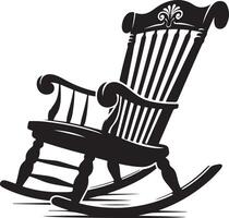 balanço cadeira ,silhueta mobília, Preto cor silhueta vetor