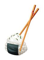 onigiri arroz bola com de pauzinhos. japonês Comida ilustração vetor