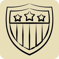 ícone emblema. relacionado para América símbolo. mão desenhado estilo. simples Projeto ilustração vetor