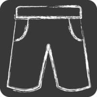 ícone shorts. relacionado para rúgbi símbolo. giz estilo. simples Projeto ilustração vetor