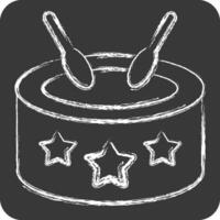 ícone América tambor. relacionado para América símbolo. giz estilo. simples Projeto ilustração vetor