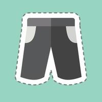 adesivo linha cortar shorts. relacionado para rúgbi símbolo. simples Projeto ilustração vetor