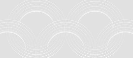 moderno abstrato branco círculo forma fundo. elegante geométrico forma sobreposição padronizar com luz sombra. terno para papel de parede, cobrir, poster, bandeira, folheto, apresentação, local na rede Internet vetor