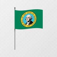 Washington Estado bandeira em mastro. ilustração. vetor