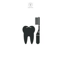 escova de dente ícone. médico ou cuidados de saúde tema símbolo ilustração isolado em branco fundo vetor