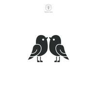 amor pássaros ícone símbolo ilustração isolado em branco fundo vetor