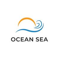 oceano mar logotipo Projeto onda e Sol conceito idéia vetor