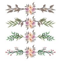 a floresce vegetação floral folhagem enfeite canto texto separador elegância frame para convites cartão modelo vetor