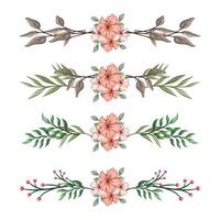 a floresce vegetação floral folhagem enfeite canto texto separador elegância frame para convites cartão modelo vetor