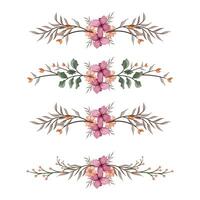 a floresce vegetação floral folhagem enfeite canto texto separador elegância frame para convites cartão modelo vetor