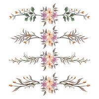 a floresce vegetação floral folhagem enfeite canto texto separador elegância frame para convites cartão modelo vetor