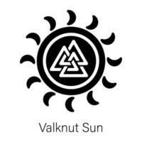 na moda Valknut Sol vetor