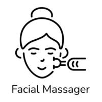 na moda facial massageador vetor