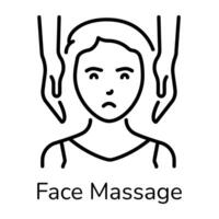 massagem facial na moda vetor