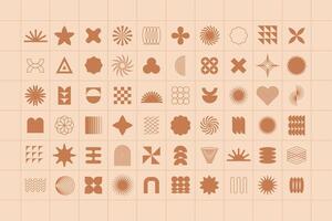 linear bauhaus estético formulários para na moda geométrico moderno cartazes. brutalista abstrato formas conjunto para suíço simples Projeto vetor