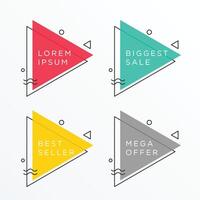 conjunto do triângulo forma bandeira Projeto com texto espaço vetor