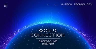 Internet de tecnologia abstrata. futuro de negócios globais de conexão de rede de mapa mundial.
