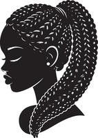 africano menina Penteado ilustração vetor