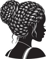 africano menina Penteado ilustração vetor