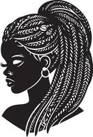 africano menina Penteado ilustração vetor