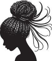 africano menina Penteado ilustração vetor