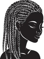 africano menina Penteado ilustração vetor