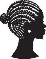 africano menina Penteado ilustração vetor