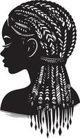 africano menina Penteado ilustração vetor