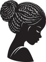 africano menina Penteado ilustração vetor