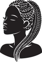 africano menina Penteado ilustração vetor