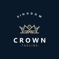 Prêmio estilo coroa logotipo vintage abstrato símbolo. real rei ícone. moderno luxo marca elemento vetor