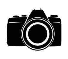 digital foto Câmera simples esboço plano ícone isolado em azul fundo vetor