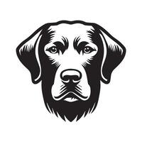 uma pensativo Chesapeake baía retriever cachorro face ilustração dentro Preto e branco vetor