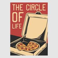poster vintage desenho o círculo da vida ilustração retro vetor