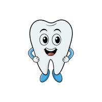fofa dentes mascote logotipo para dentista isolado em branco fundo vetor