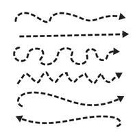 conjunto do mão desenhado ponto traço Setas; flechas vetor