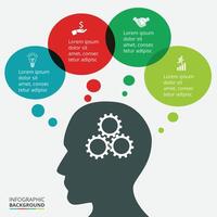 o negócio pensando infográficos modelo. pode estar usava para fluxo de trabalho disposição, bandeira, diagrama, número opções, rede Projeto. vetor