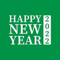 2022 logotipo de feliz ano novo. ilustração vetorial sobre fundo verde. vetor