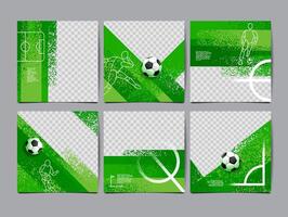 futebol modelo Projeto , futebol bandeira, esporte disposição projeto, verde tema, ilustração ,abstrato fundo vetor