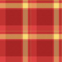 popular fundo têxtil textura, adorável tecido Verifica xadrez. tweed padronizar desatado tartan dentro vermelho e amarelo cores. vetor