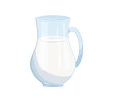 jarro do leite isolado em branco fundo. laticínios produtos ilustração. vidro jarro com fresco leite. simples ilustração. vetor