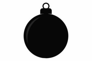 Preto e branco Natal enfeite isolado em branco fundo. feriado, decoração, festivo temporada, simples Projeto conceito. Preto silhueta do Natal bola isolado em branco fundo vetor