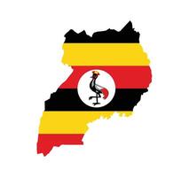 Uganda mapa. mapa do Uganda com nacional bandeira. vetor