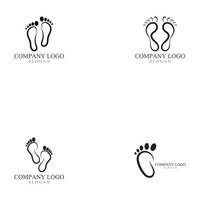logotipo de impressão do pé e vetor de símbolo