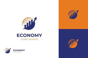 contabilidade financeiro logotipo Projeto. crescer o negócio plano logotipo símbolo. global economia sinais vetor