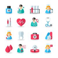 Conjunto de ícones de saúde médica vetor